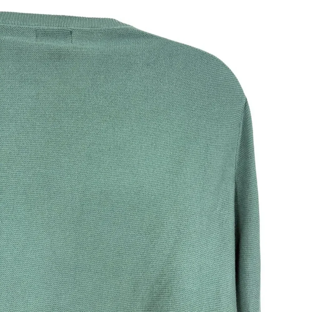 J Crew Mens Green 100% Cotton Pullover Sweater Long Sleeve Crew Neck NWT sz S